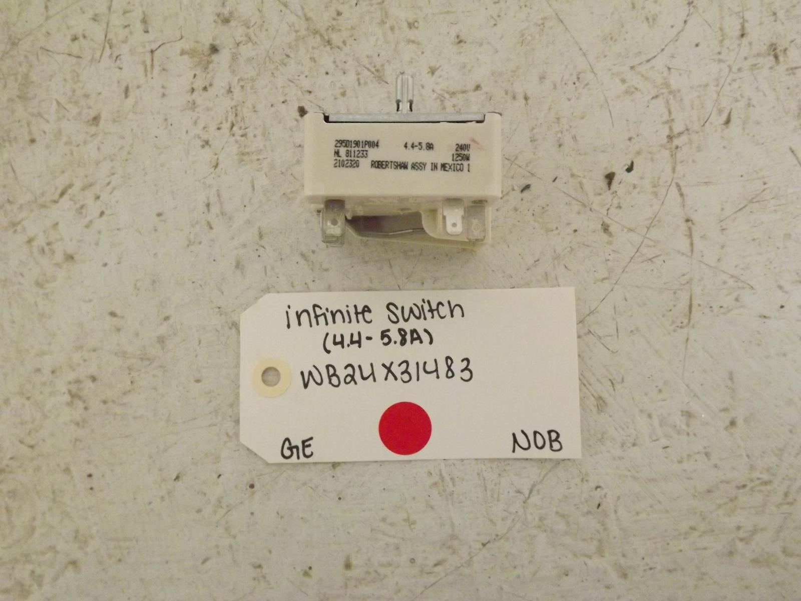 GE Range WB24X31483 Infinite Switch (4.4 - 5.8A) NOB GE Range WB24X31483 Infinite Switch (4.4 - 5.8A) NOB
